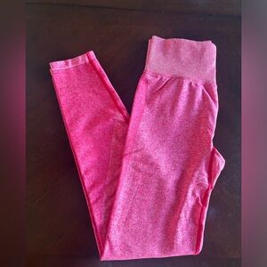 PINK hot pink leggings, seamless, size small